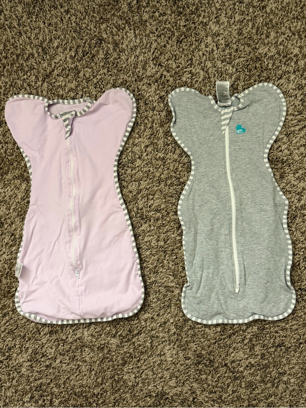 Love to Dream Pink and Gray Swaddle Sleep Sack Set